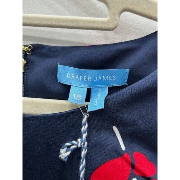 NWT Draper James Womens Poppy A-Line Dress Floral Preppy Nassau Navy Size 18 NWT - Picture 6 of 10